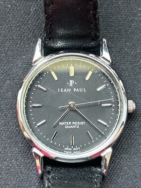 Jean Paul Silver Tone Case Black Dial And Band Women’s Quartz Watch